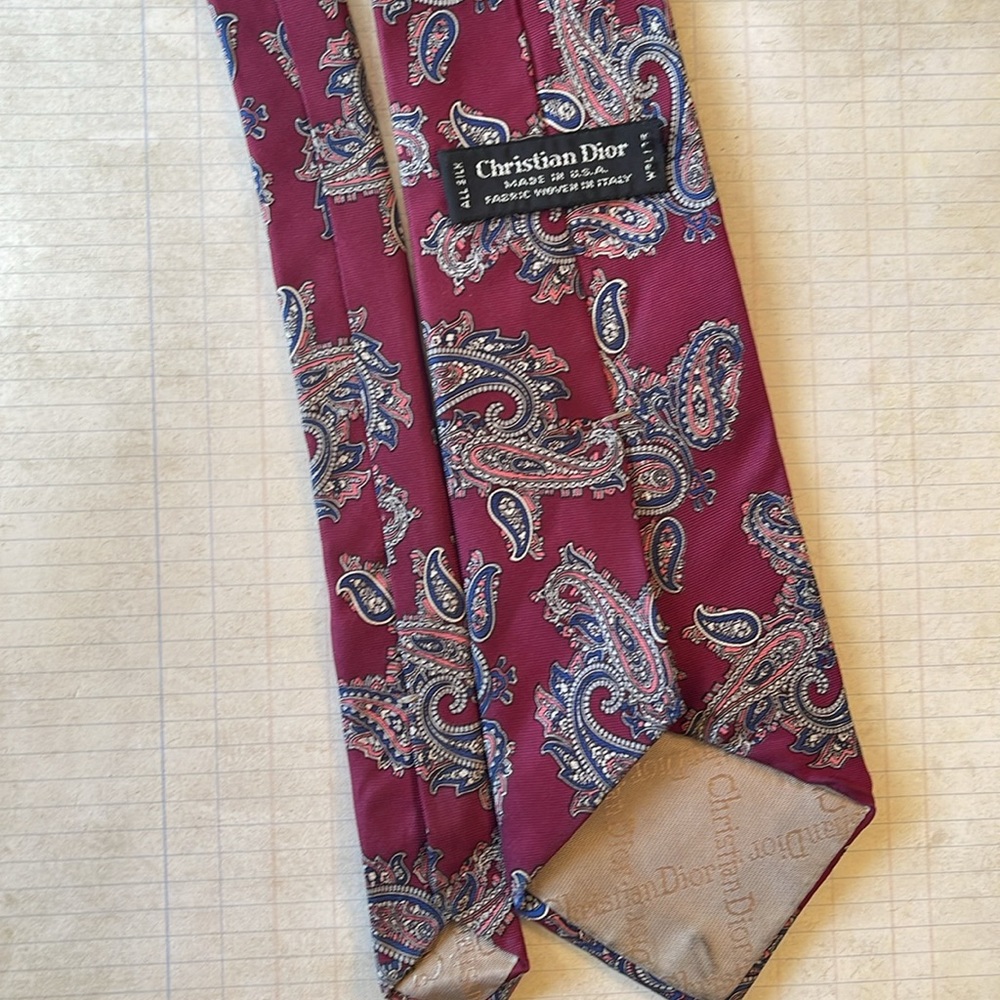 Christian Dior Paisley Silk Tie - Picture 6 of 8